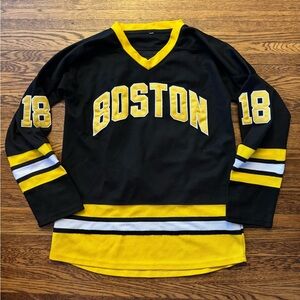 #541 HAPPY GILMORE BOSTON Black and Yellow Hockey Jersey